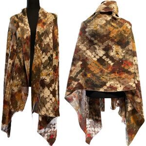 NWOT Scarf Shawl Wrap Blanket Abstract Polka Dots Warm Autumn Neutral 74" x 29"